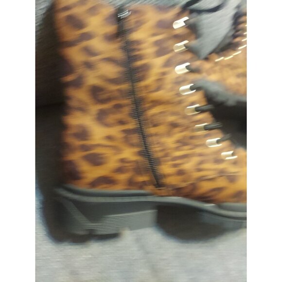 Shoedazzle Animal Print Leopard Boot Size 9 Women’s Shoes Black Brown Ankle Boot - Picture 5 of 11